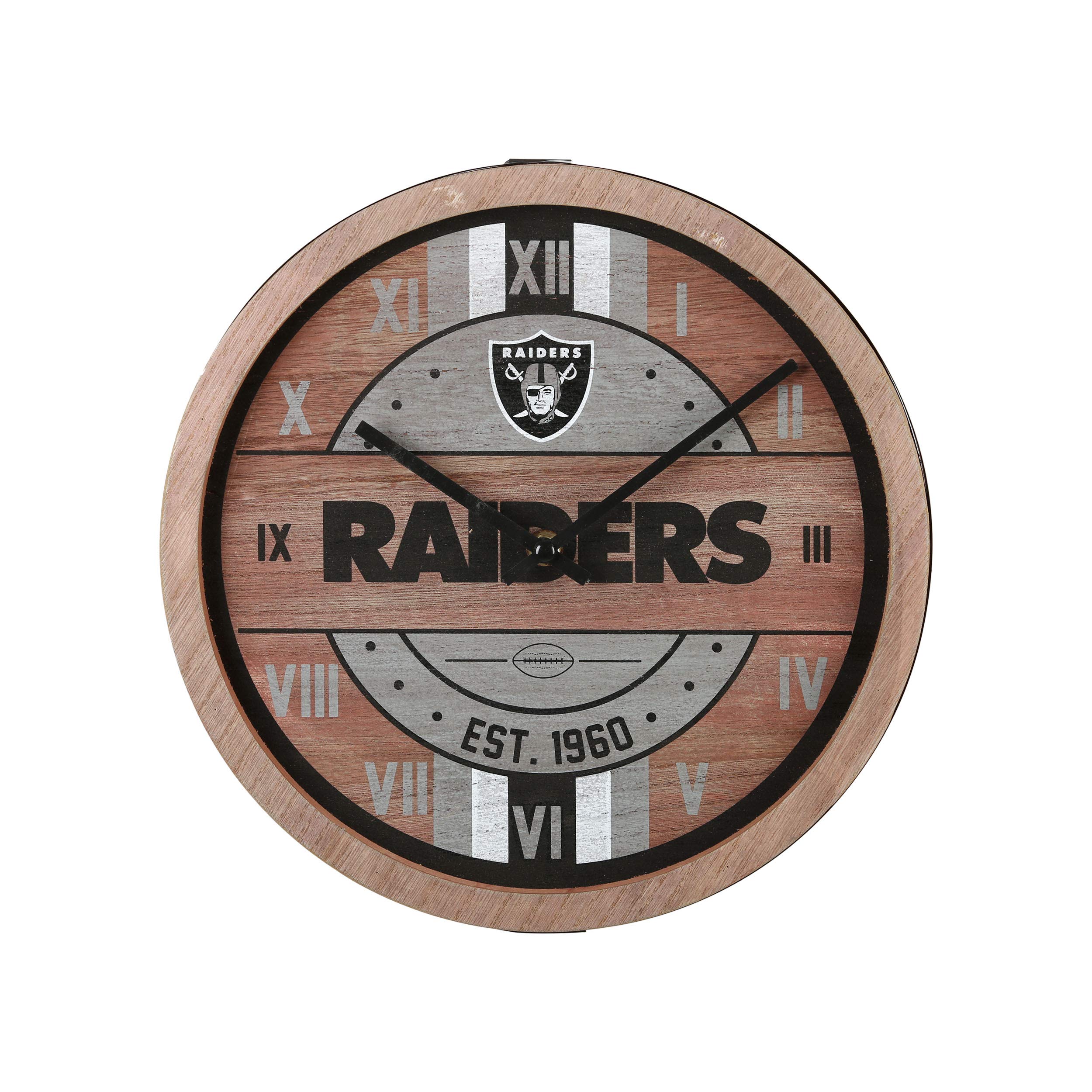 FOCO Oakland Raiders NFL Barrel Wall Clock