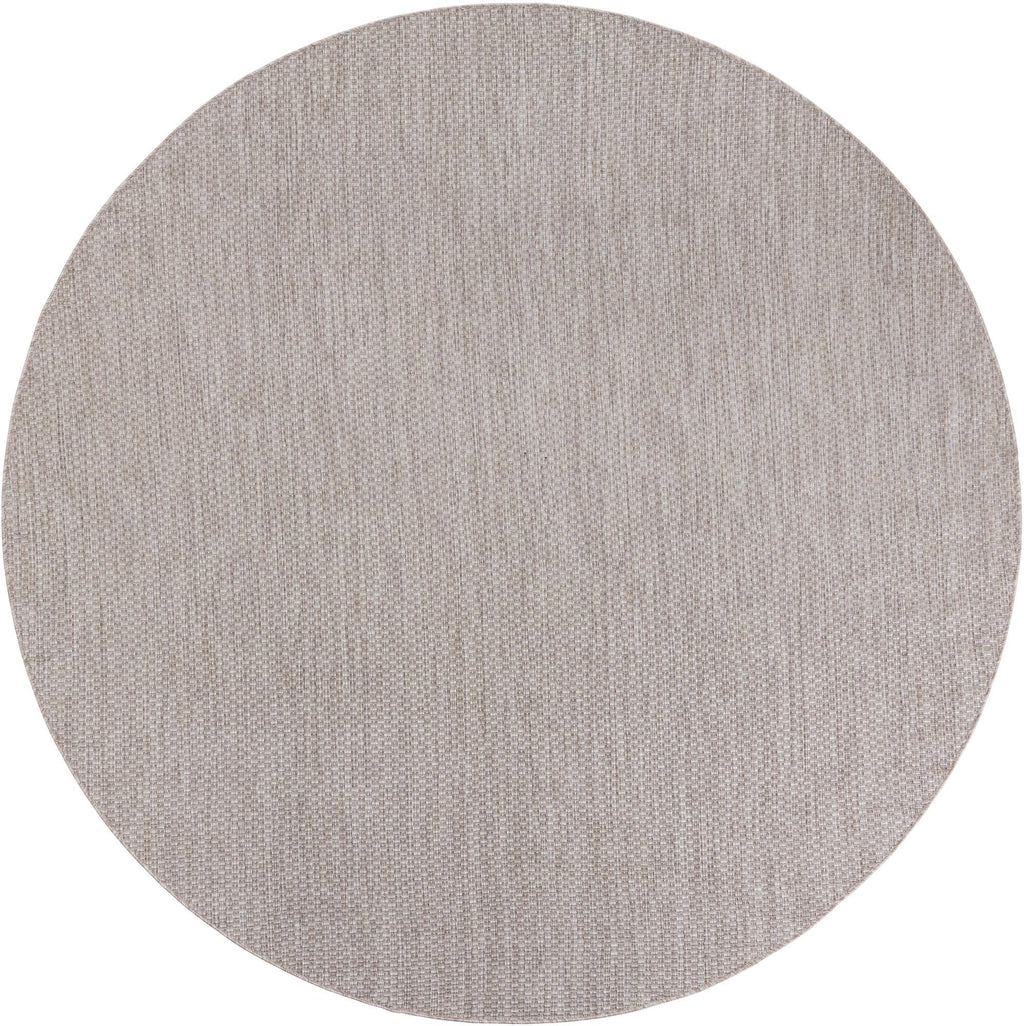 Unique Loom Outdoor Solid Collection Area Rug (7' 10'' Round Beige/Ivory)