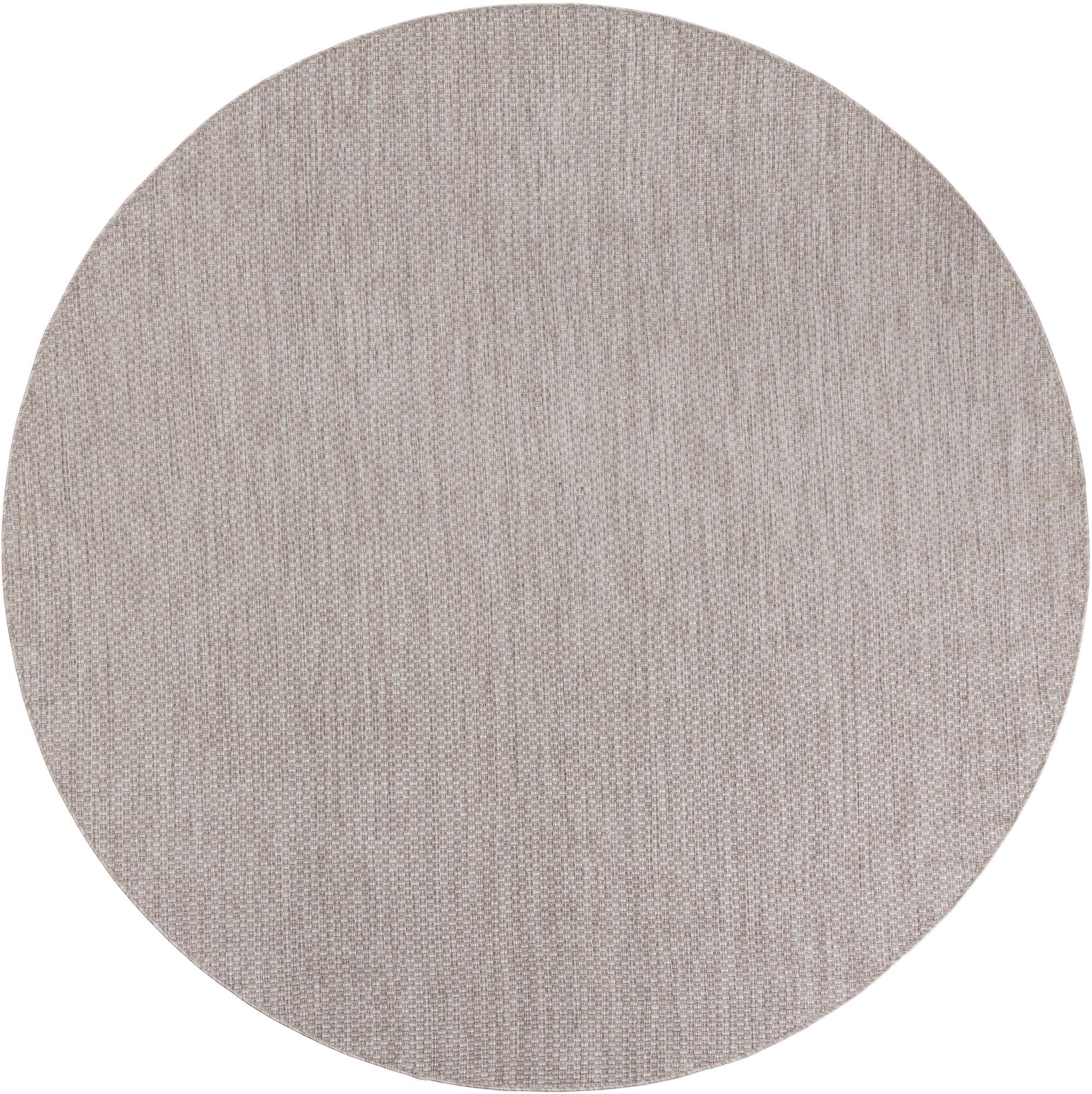 Unique Loom Outdoor Solid Collection Area Rug (7' 10'' Round Beige/Ivory)
