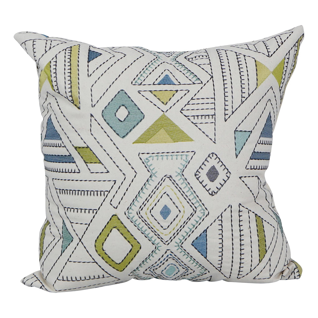 Blazing Needles Square Cotton Jacquard Throw Pillow, 17", Barista Minera