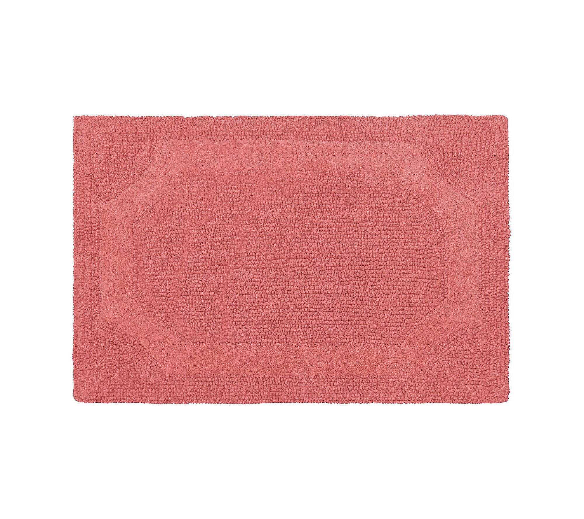 Laura Ashley Reversible Cotton 21 x 34 in. Bath Mat, Coral