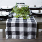 Dii Buffalo Check Collection, Classic Farmhouse Table Runner, 14X72, Black & White