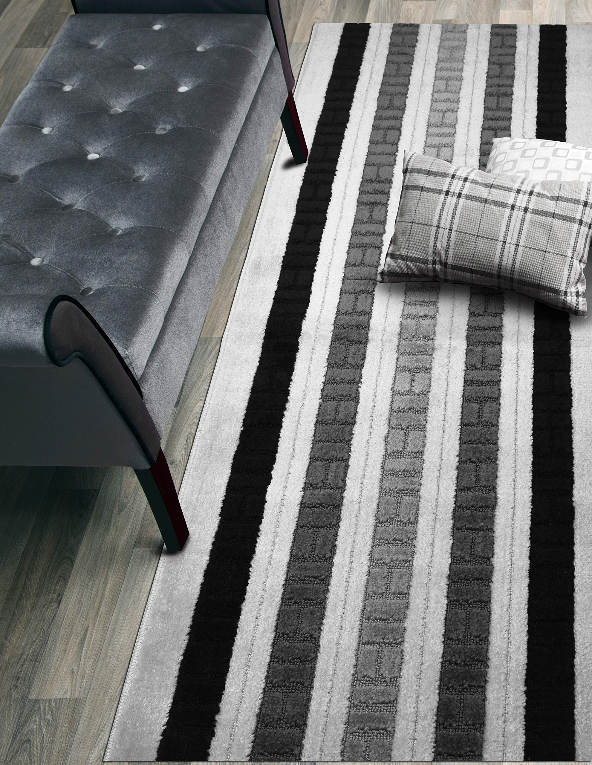 ORFA HOME Custom Size Path Hallway Runner Rug Slip Resistant, 26 Inch Wide x Your Choice of Length Size, Black, 26 Inch X 11 Fee