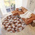 Dalyn Rugs Durango Patchwork Faux Cowhide Ss10 Driftwood 4' X 4' Rug