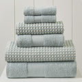 Amrapur Overseas 6-Piece Yarn Dyed Cobblestone Jacquard Towel Set Misty Blue