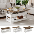 ChooChoo Farmhouse Lift Top Coffee Table, Multi-Function Convertible Coffee Table with Storage and Hidden Compartment, Converts 