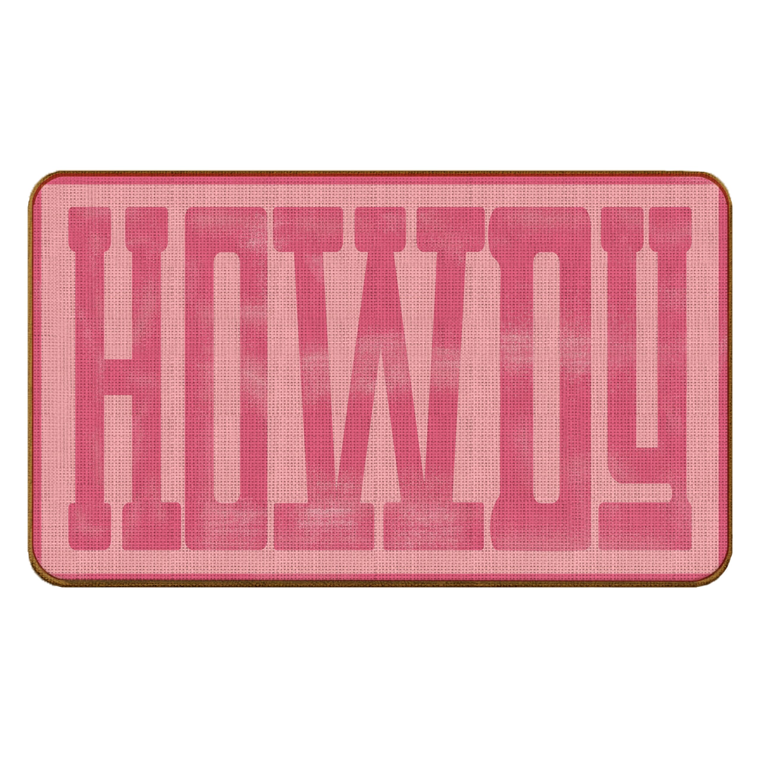 Qvapt Howdy Door Mat - Hot Pink Preppy Western Cowgirl Indoor Outdoor Door Mat, Cowgirl Room Decor For Girls, Cowgirl Bathroom D