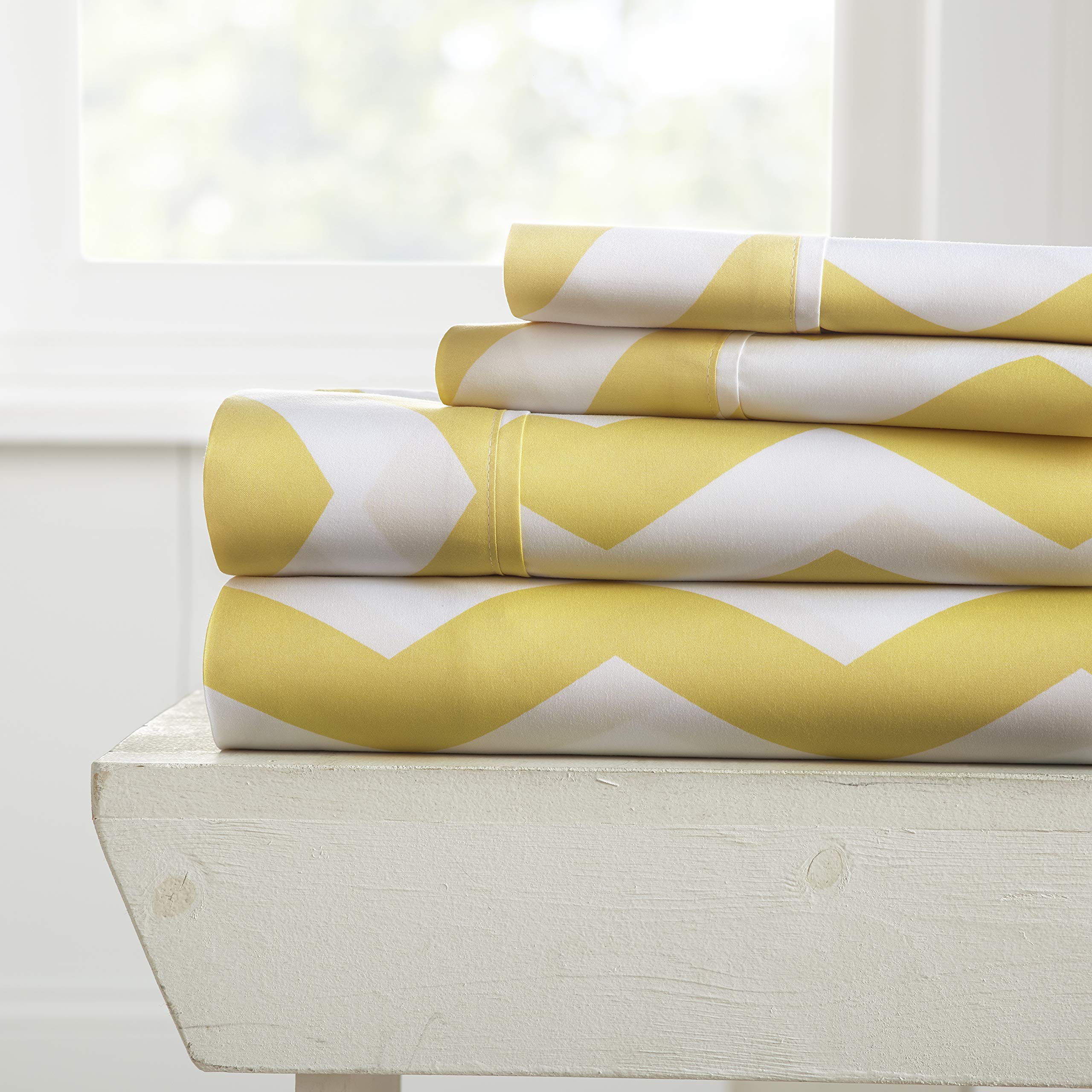 Linen Market 4 Piece King Bedding Sheet Set (Arrow Yellow) - Sleep Better Than Ever With These Ultra-Soft & Cooling Bed Sheets F
