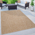 Solid Outdoor Rug For Patio Or Balcony Weatherproof Mottled Light-Brown Beige, Size: 5'3' X 7'3'