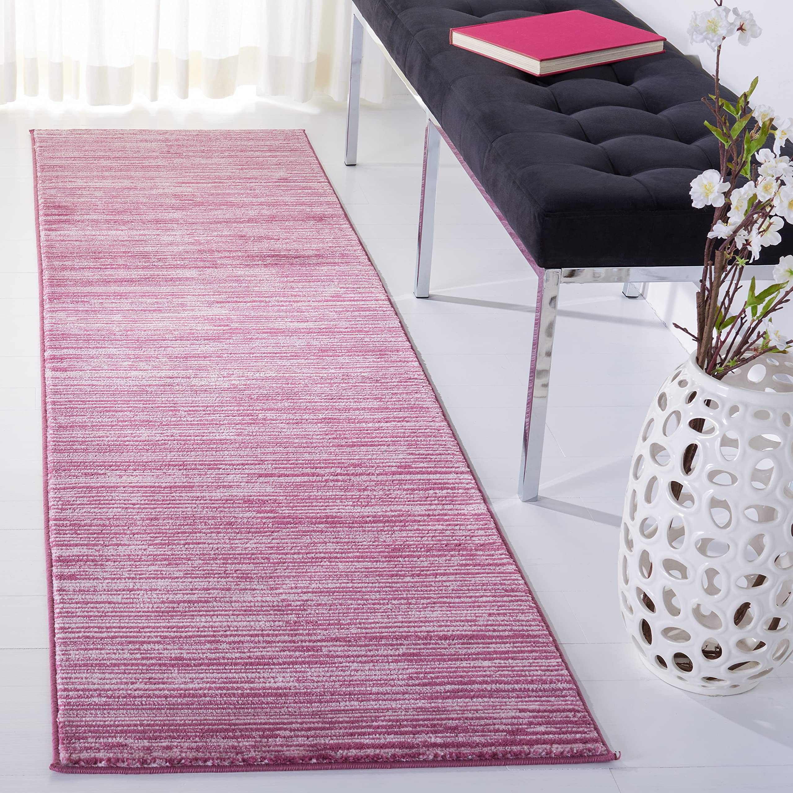 SAFAVIEH Vision Collection Runner Rug - 22 x 12, Grape, Modern Ombre Tonal Chic Design, Non-Shedding & Easy Care, Ideal for Hi