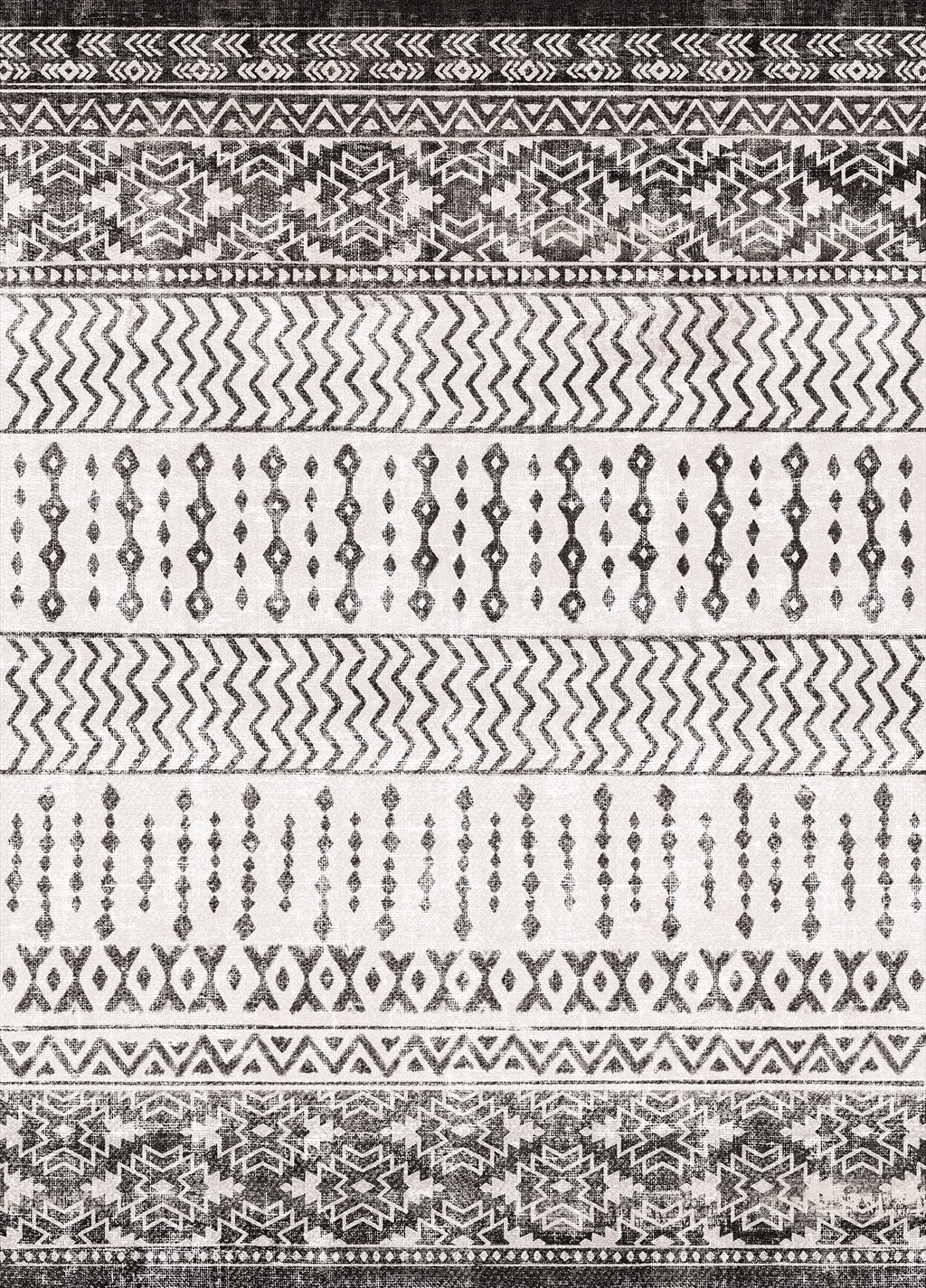 Art&Tuft 8X10 Area Rug, Super Soft Ultra-Thin Moroccan Washable Rug, Anti-Slip Backing Rugs For Living Room, Foldable Geometric