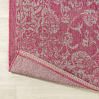 Jonathan Y Smb100A-28 Tela Bohemian Textured Weave Floral Indoor/Outdoor Red/Taupe 2 Ft. X 8 Ft. Runner Rug, Coastal,Easycleaning,Hightraffic,Livingroom,Backyard, Non Shedding