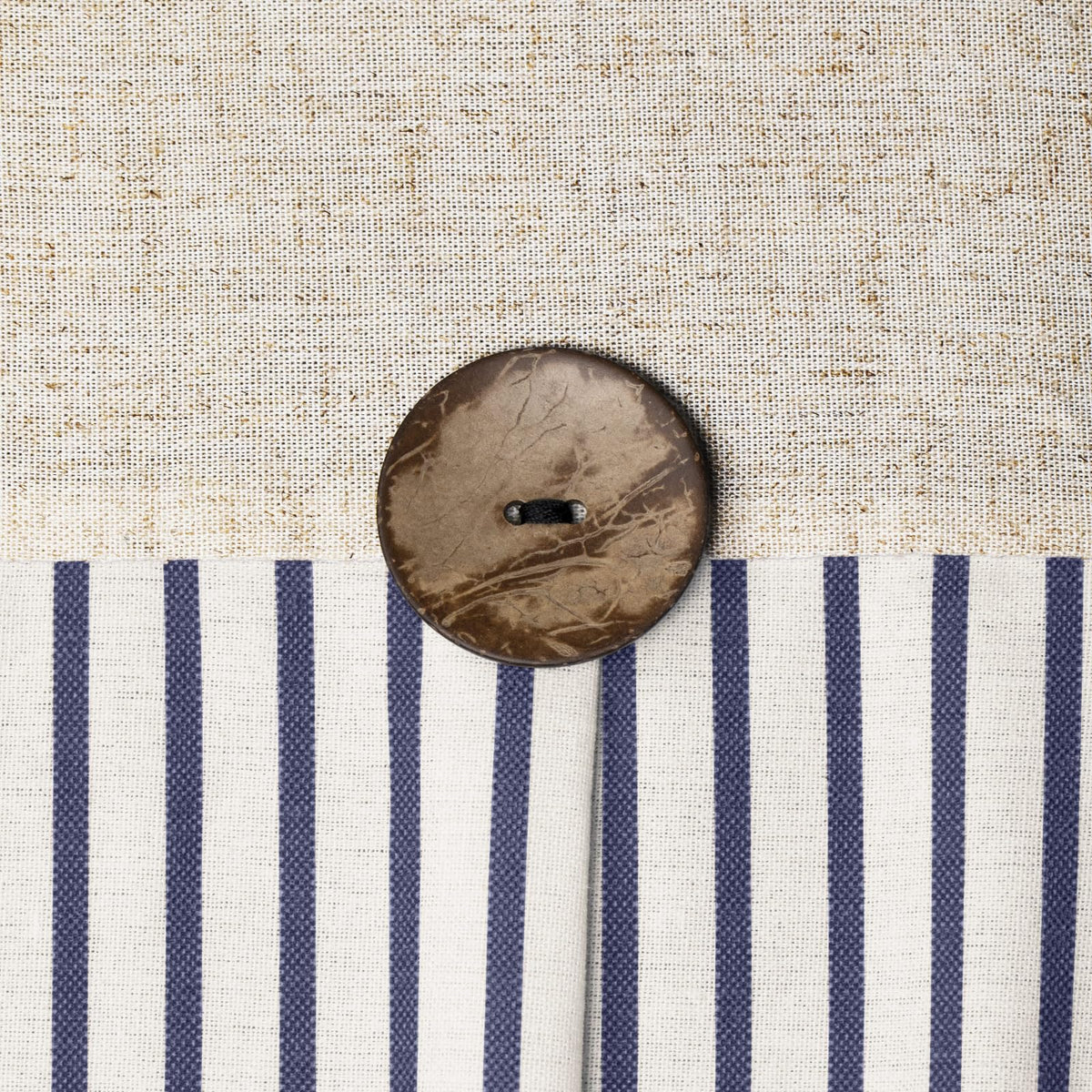 Awellife Farmhouse Shower Curtain For Bathroom Blue Stripe Linen And Cotton Woven Fabric, Country Rustic Style Shower Curtain Set (Blue, 72' L X 72' W)