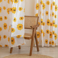Homemonde Cotton Sheer Long Door Curtains 10 Feet Pack Of 6  Linen Textured Light Filtering Curtain, Sun Flower Printed Panels 