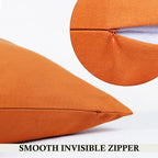 Rely+ Cotton Throw Pillow Covers 20X20 Inchs Set Of 2 Rust Decorative Zippered Cases For Couch Bedroom Sofa Farmhouse Living Roo