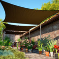 Shademart 14' X 24' Brown Sun Shade Sail Upf50 Rectangle Smtapr1420 Canopy Fabric Cloth Screen, Water Permeable & Uv Resistant,