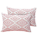 Huesland By Ahmedabad Cotton 144 Tc Cotton Pillow Cover Set Of 2  Peach Pink & White