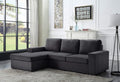 Lilola Home Newlyn Sofa With Reversible Chaise In Dark Gray Linen