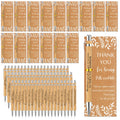 Relithick 100 Sets Employee Appreciation Gift Inspirational Bamboo Ballpoint Pen Bulk With Thank You Greeting Card Valentines Pa