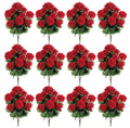 17 Silk Geranium Flower Bush -Red (case of 12)