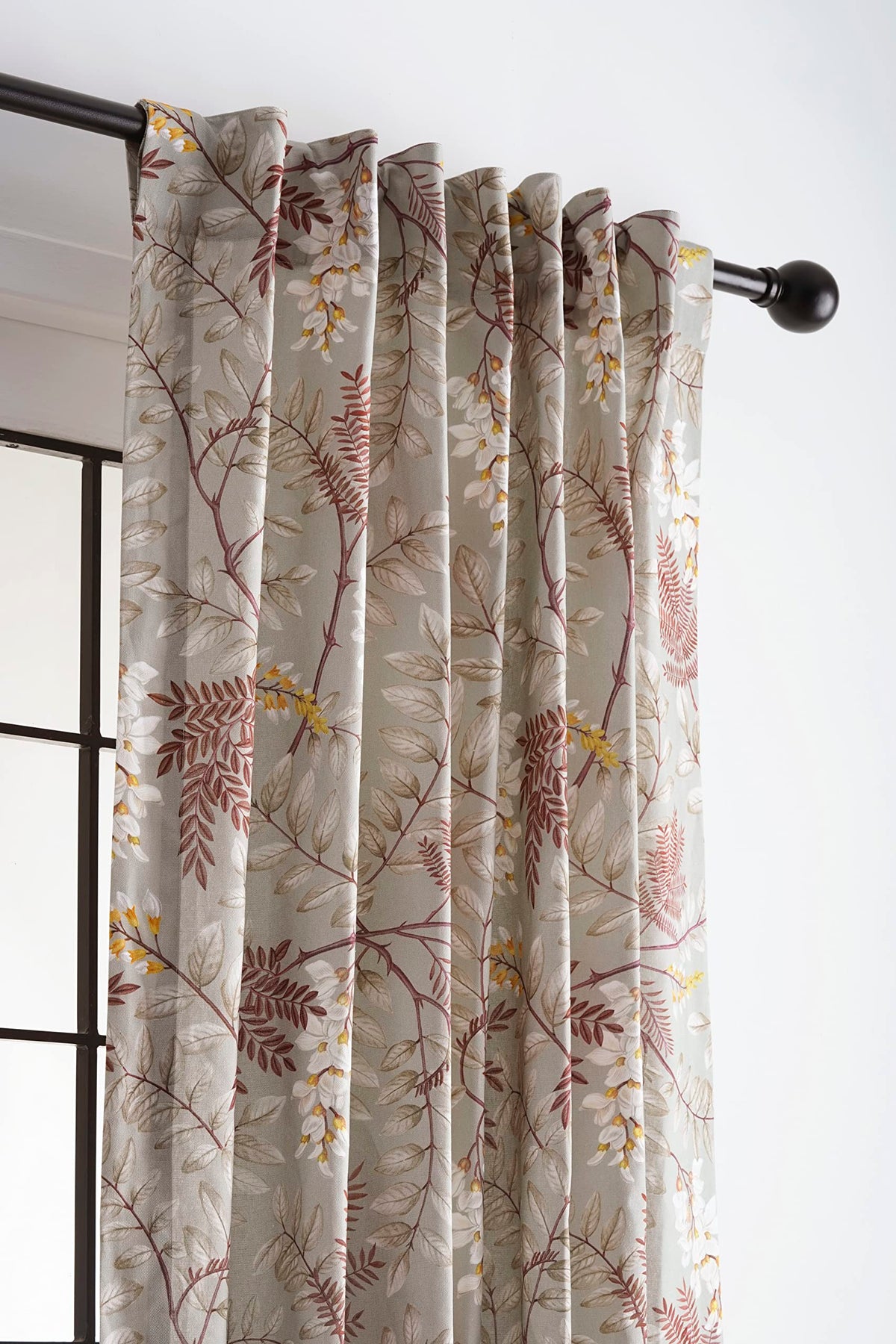 Maison D' Hermine 100% Cotton Curtain Feuillage Light Taupe One Panel Curtain For Living Rooms Bedrooms Offices Tailored With A