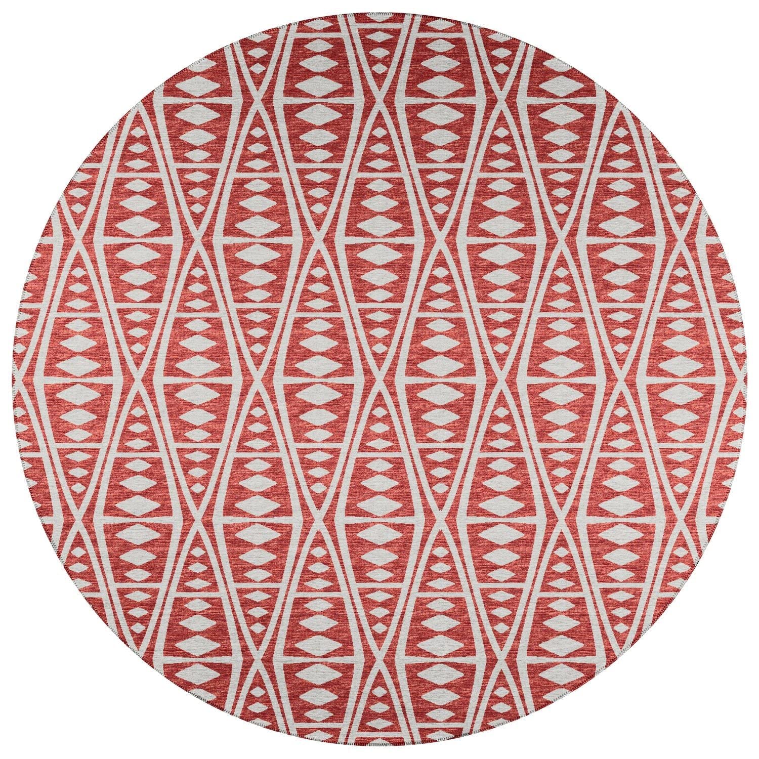 Sedona Sn6 Red Southwestern Rug Round 4' X 4'