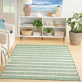 Nourison Positano Indoor/Outdoor Blue Green Ivory 6' X 9' Area Rug, Easy Cleaning, Non Shedding, Bed Room, Living Room, Dining R