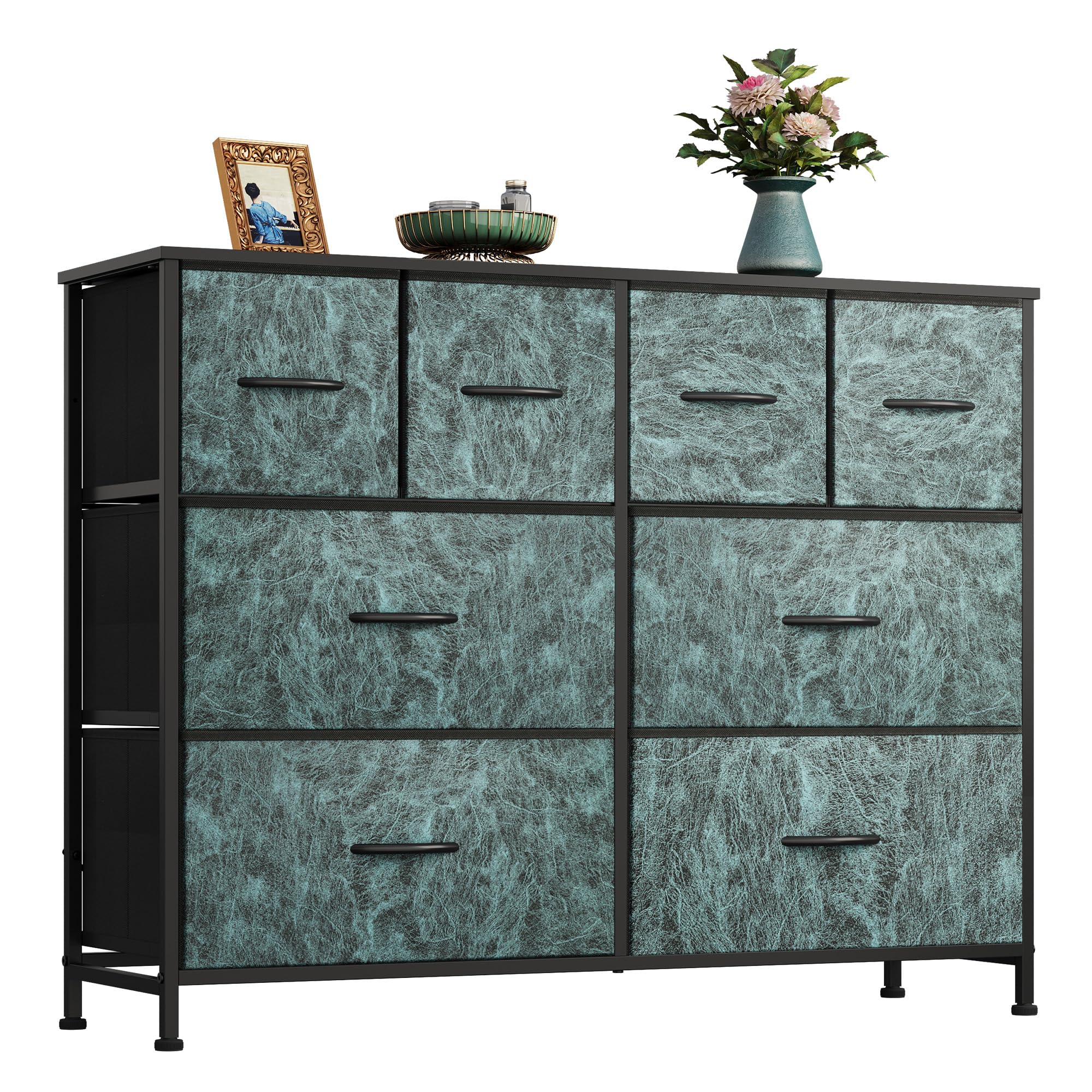 WLIVE Dresser for Bedroom with 8 Drawers, Wide Fabric Dresser for Storage and Organization, Bedroom Dressers, Chest of Drawers f