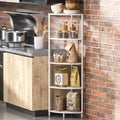 Greatseas 5 Tier Corner Shelf Stand, 44.1 Kitchen Shelf Organizer with Metal Frame, Small Corner Shelf for Kitchen Organization 