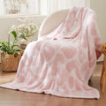 Bedsure Super Soft Knit Twin Blanket - Warm Cozy Reversible Checkerboard Pink Blanket, Fluffy Fuzzy Plush Lightweight Print Blan