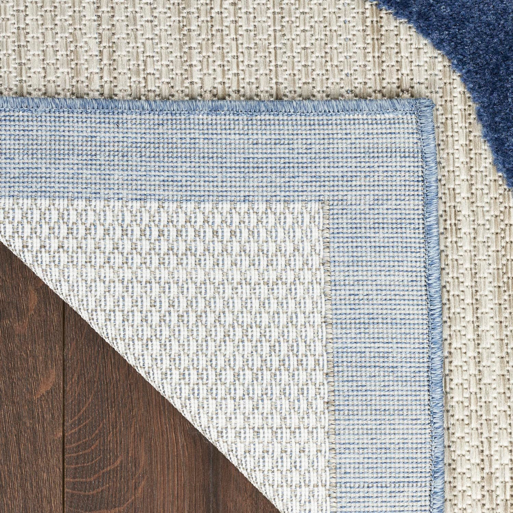 Nourison Aloha Indoor/Outdoor Blue/Grey 7' X 10' Area Rug, Easy Cleaning, Non Shedding, Bed Room, Living Room, Dining Room, Kitchen (7X10)