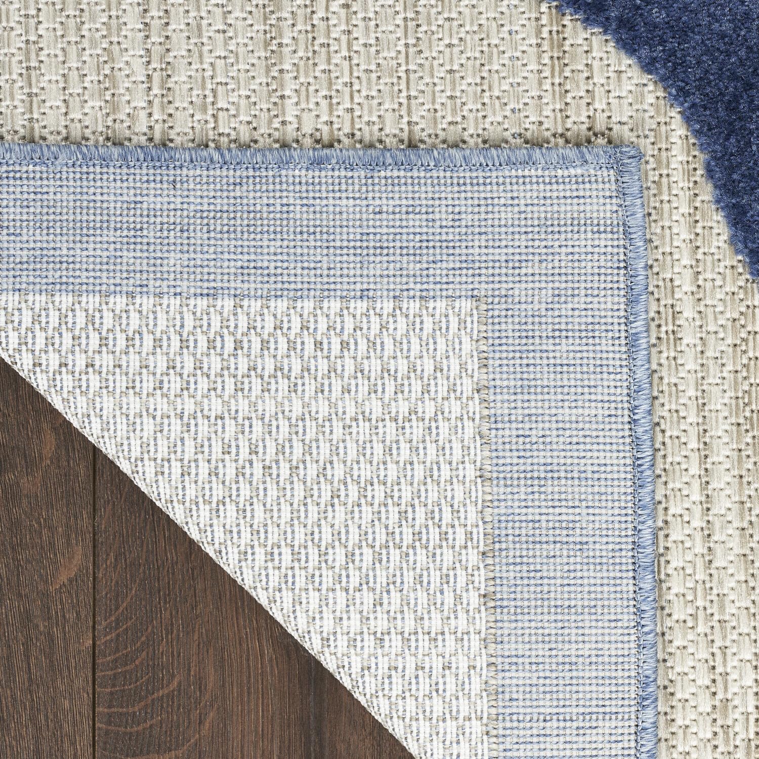 Nourison Aloha Indoor/Outdoor Blue/Grey 7' X 10' Area Rug, Easy Cleaning, Non Shedding, Bed Room, Living Room, Dining Room, Kitchen (7X10)