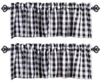 Aiking Home Collection Window Valances - 2-Panels Picnic Checkered Pattern Kitchen Valances With 2.5-Inch Rod Pocket For Small W