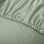 Treely 6 Piece Satin Sheets Queen Size Silky Smooth Sage Green Satin Sheet Set With Deep Pocket, Satin Fitted Sheet, Flat Sheet,