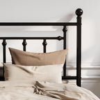 Sha Cerlin 14'' Full Size Metal Platform Bed Frame/Victorian Headboard And Footboard/Steel Slats Mattress Foundation For Storage/No Box Spring Needed/Noise Free/Black