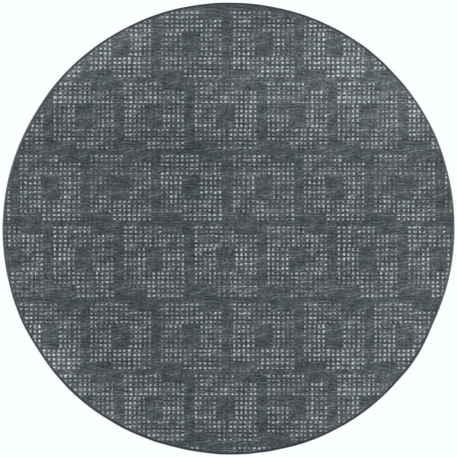 Delano Da1 Black Transitional Rug Round 8' X 8'
