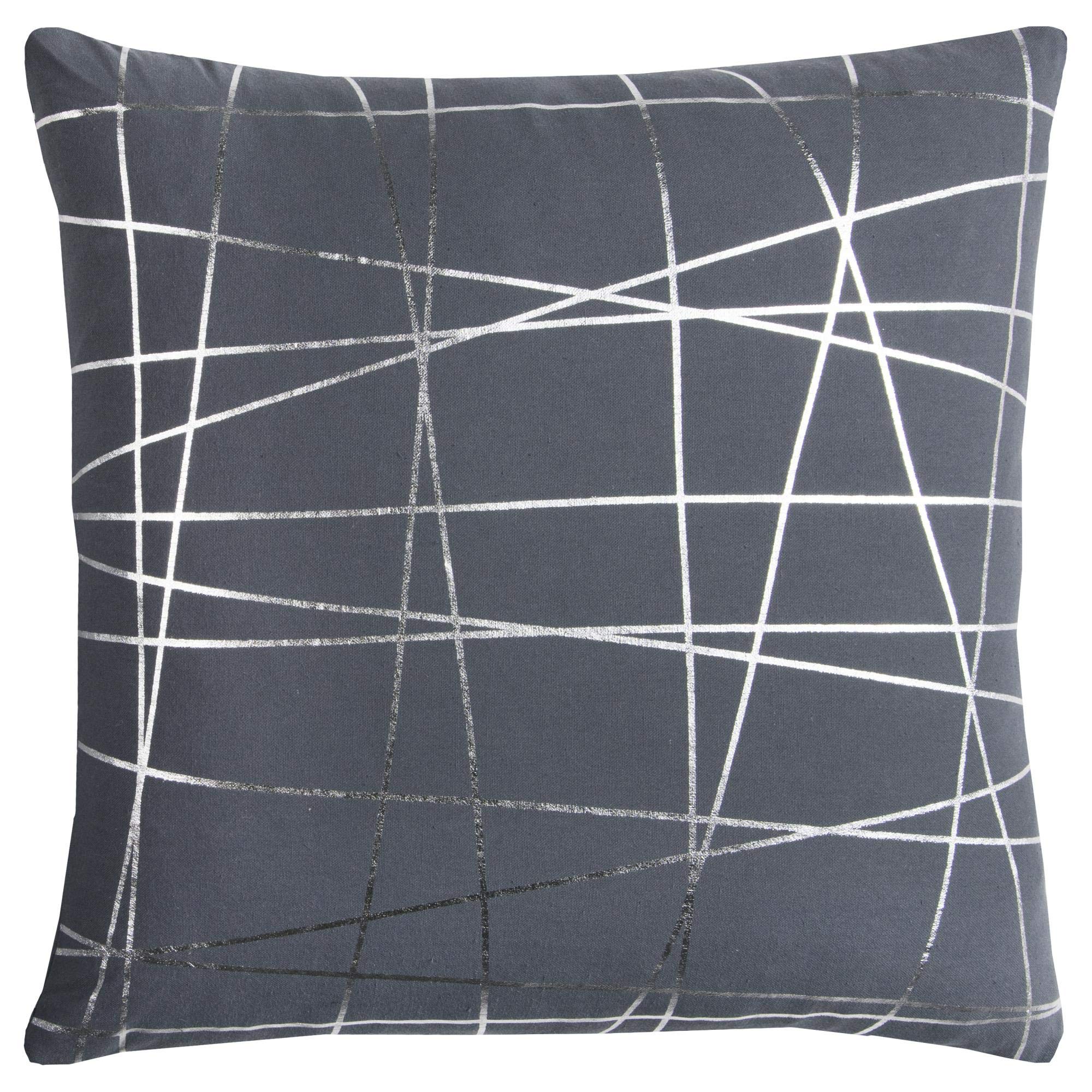 Rizzy Home T11966 Decorative Pillow, 20"X20", Gray/Metallic/