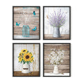 HAUS AND HUES Botanical Prints - Set of 4 Flower Poster, Flower Pictures Wall Decor, Floral Prints, Wall Flower Pictures, Flower