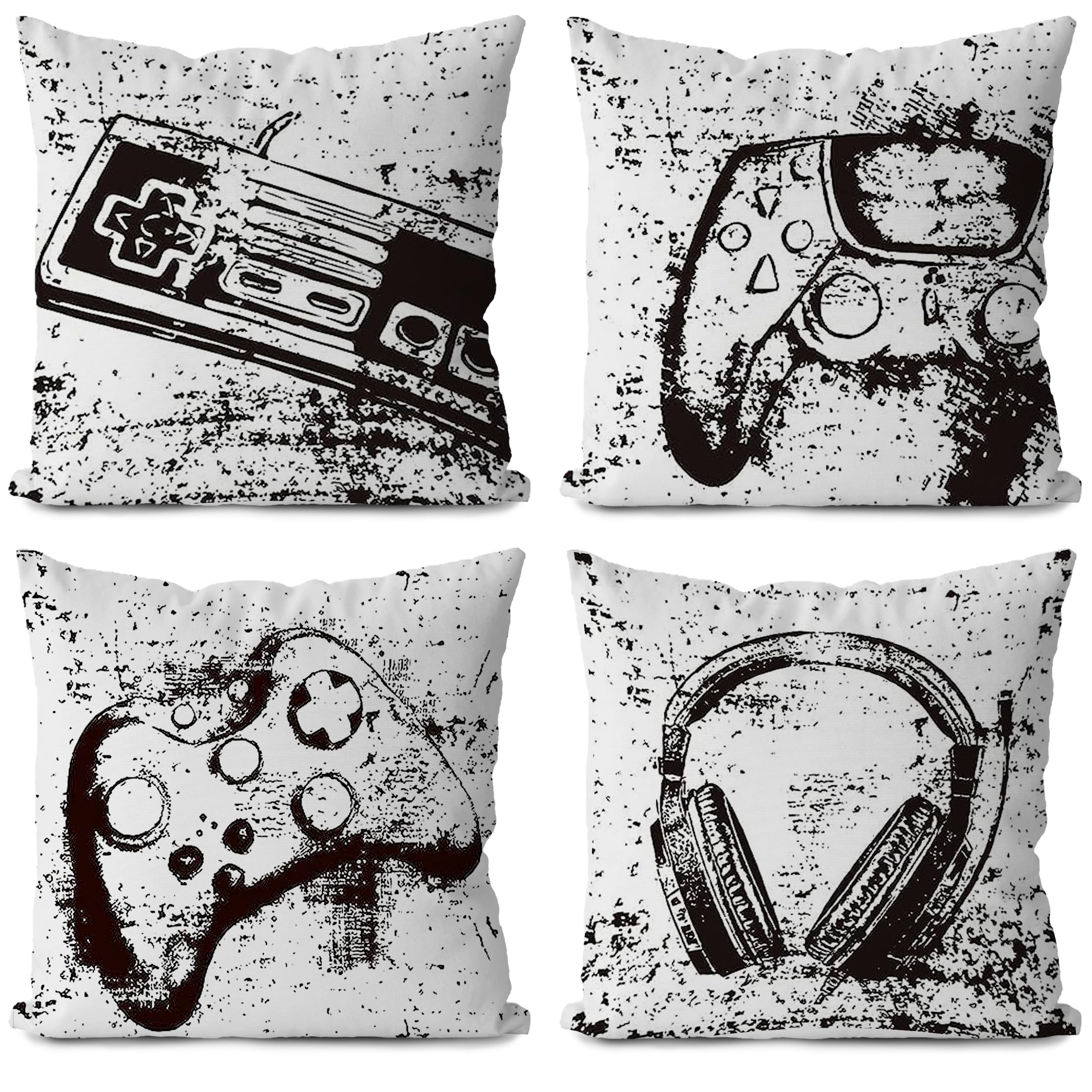 Likjad Gamer Pillow Covers 18X18 Set Of 4,Gamer Room Decor For Boys,Gaming Pillow Covers,Boys Room Decor,Gamer Pillow Cover For