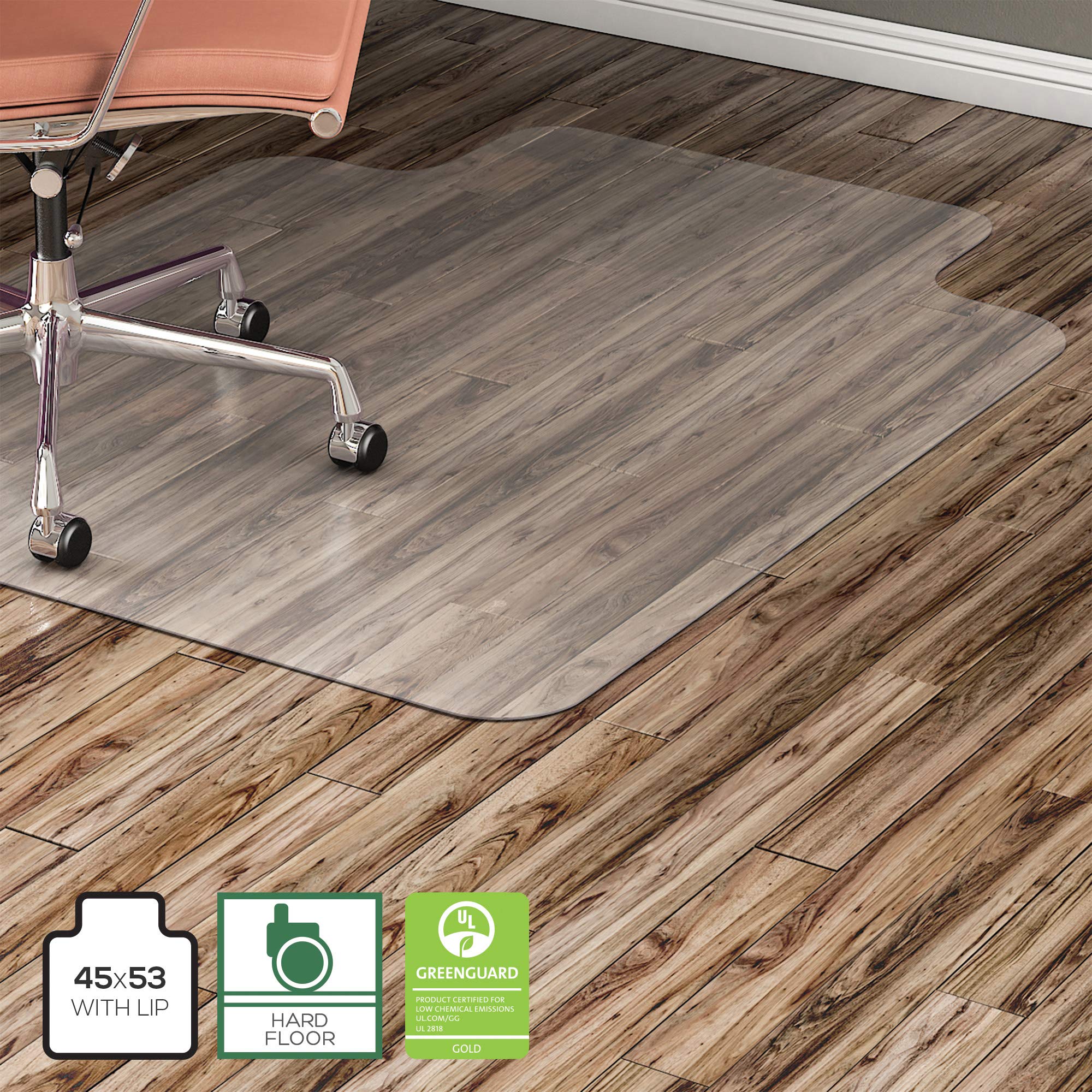 Lorell LLR82826 Clear Nonstudded Design Hardwood Surface Chairmat