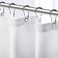 Neaterize Shower Curtain For Bathroom White - Hotel Style Shower Curtains With Waffle Design, 72X72 Inches- Cloth Shower Curtain