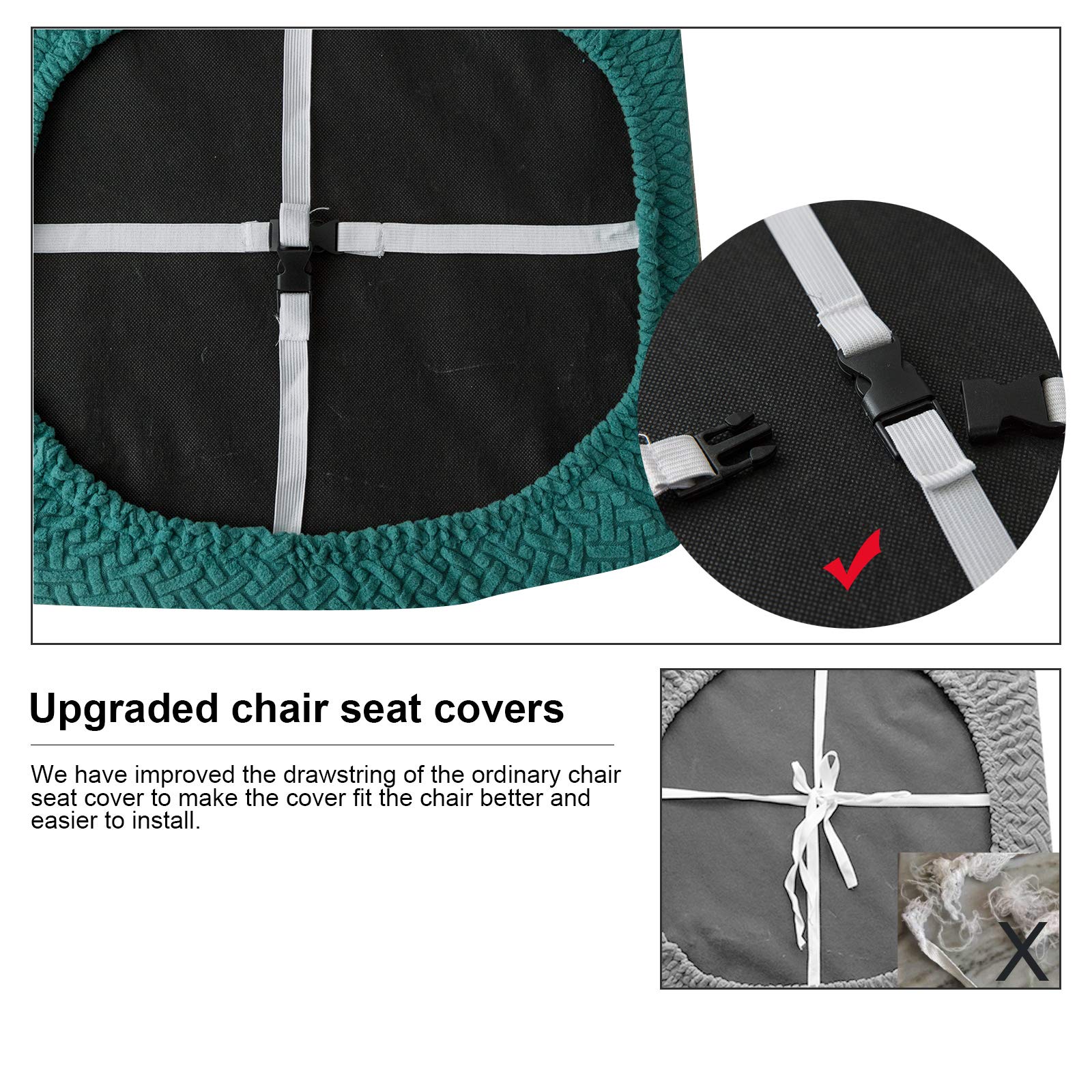 Genina Seat Covers For Dining Room Chair Seat Slipcovers Kitchen Chair Covers (Teal, 4 Pcs)