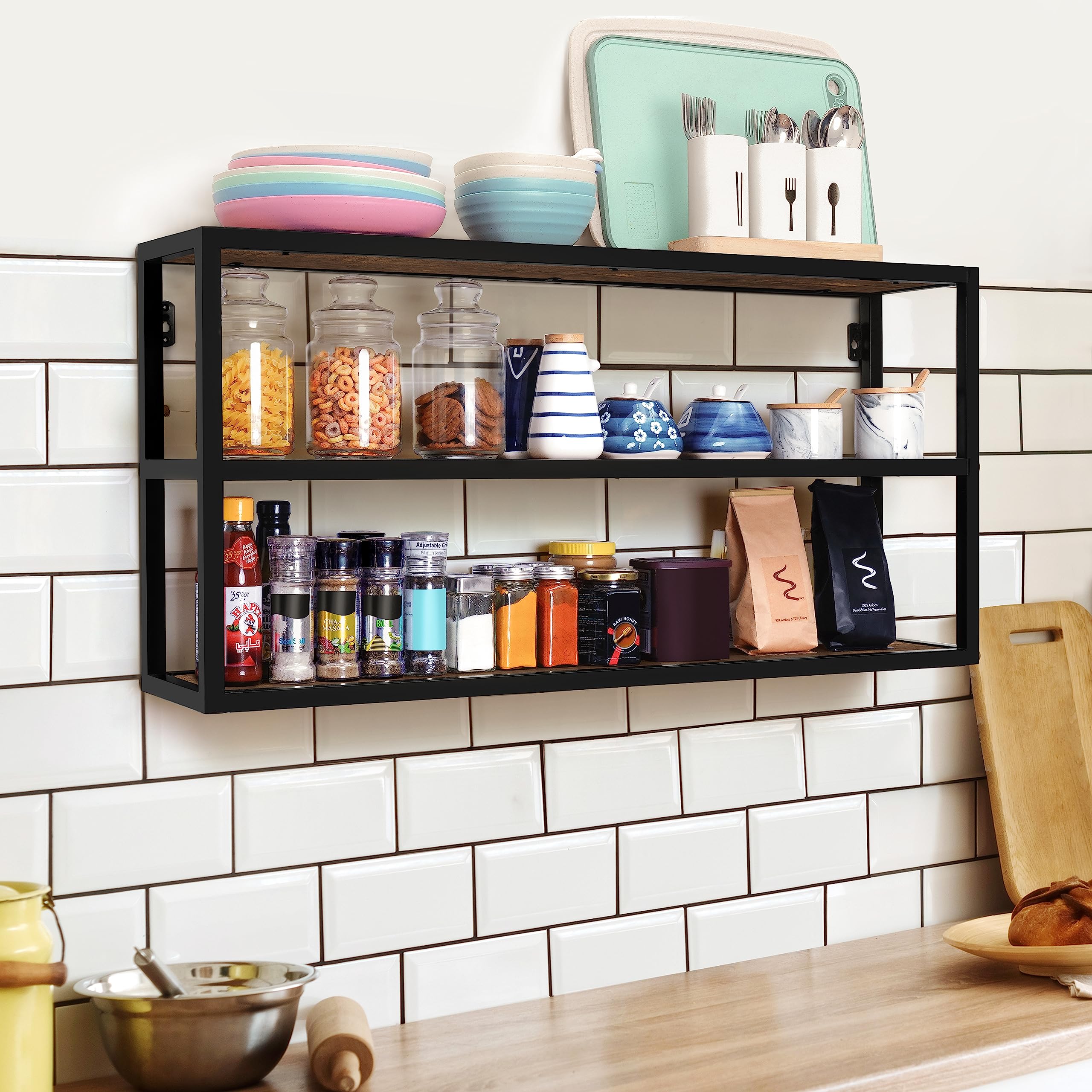 About Space Large Kitchen Rack For Kitchen Accessories  3 Shelves Wall Mount For Living Room  Table Top Rack For Storage And O