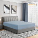 Cathay Home King Fitted Sheet - Double Brushed Ultra Soft – Wrinkle & Fade Resistant - 14' Standard Pocket Fitted Sheet Only - Good Fit For 12'-16' Deep Mattress (King, Blue Fog)