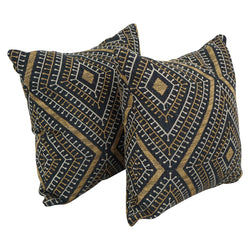 Blazing Needles Square Jacquard Throw Pillows, 17", Tupelo Earth 2 Count