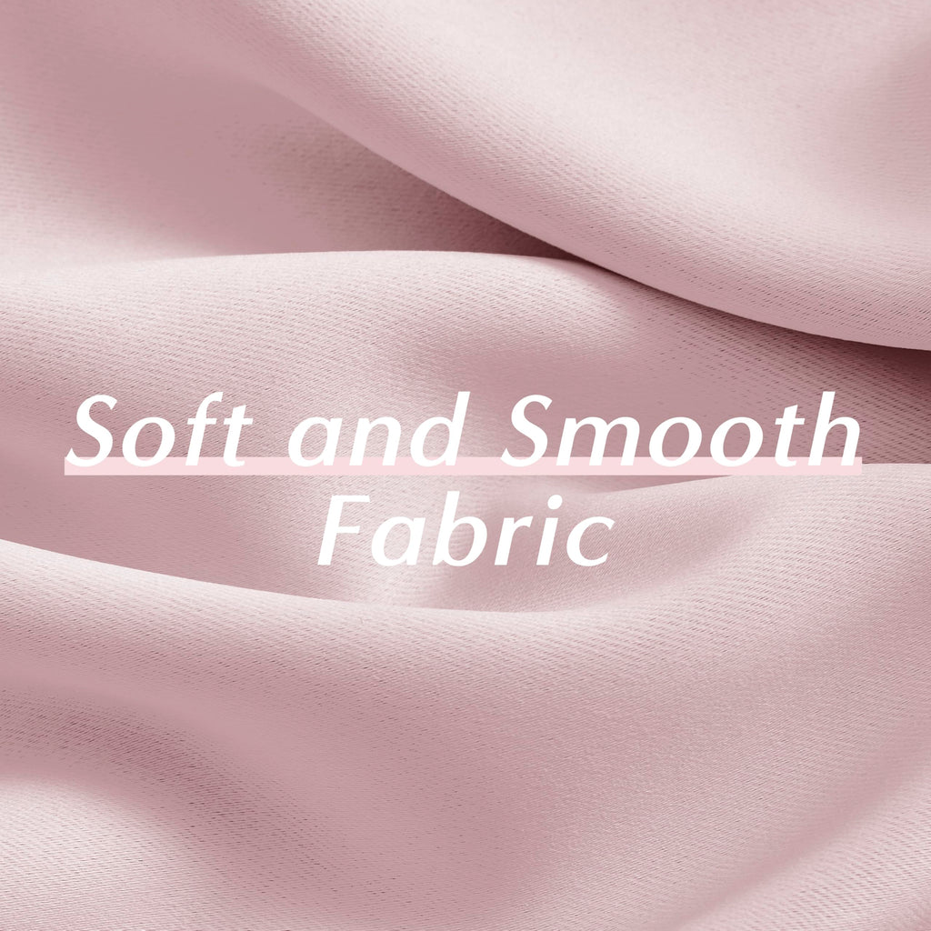 Shineland Pink Curtains 96 Inches Long 2 Panels 100% Blackout For Nursery Baby Room,Pretty Back Tab Pleated Boho Light Pink Ther