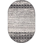 Livabliss Chester Boho Moroccan Area Rug,3' X 5' Oval,Black