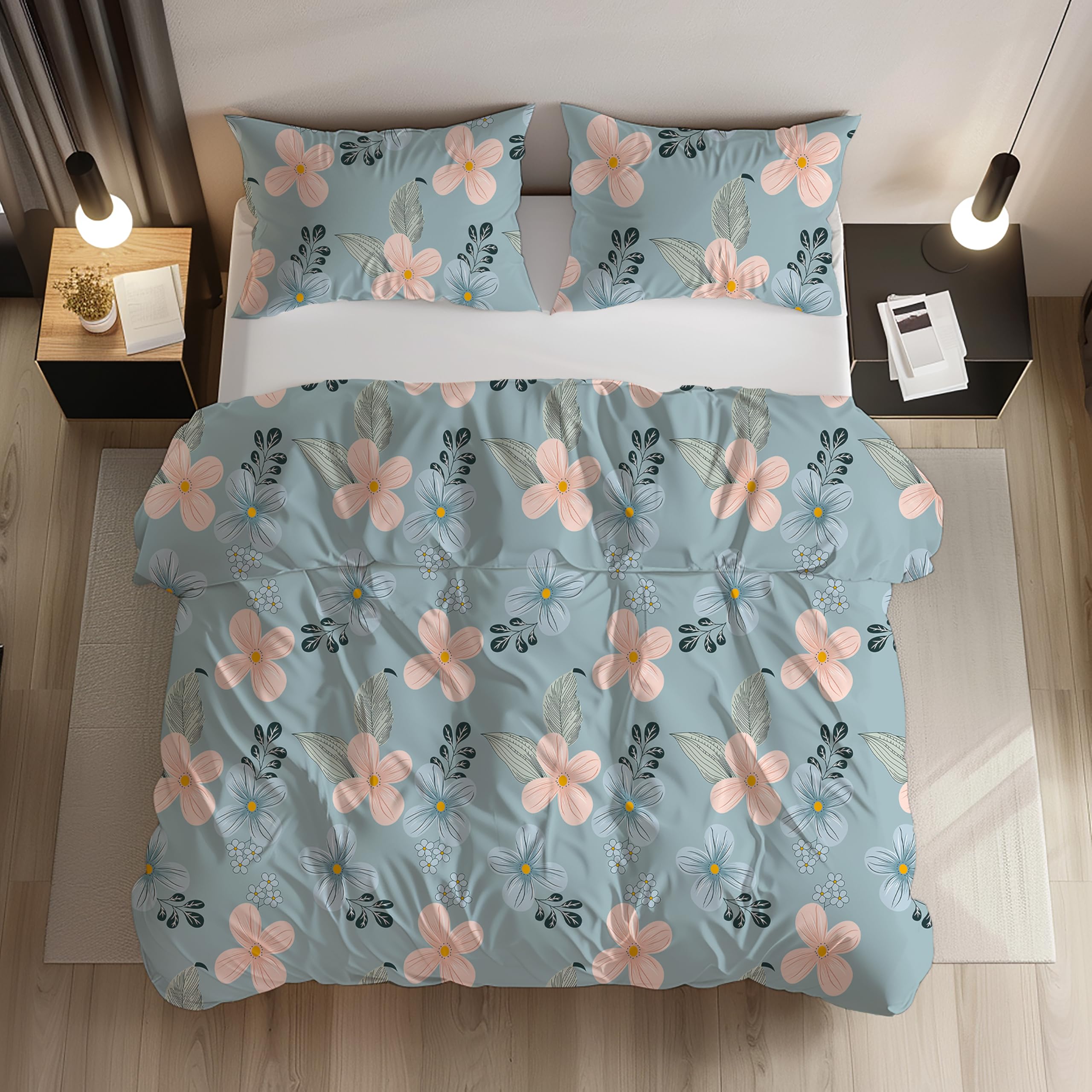 Loomlyfe All Season 220 Gsm King Size Double Bed Ac Comforter/Blanket/Duvet For All Seasons/Weathers  Pack Of 1  Skypeachflowe