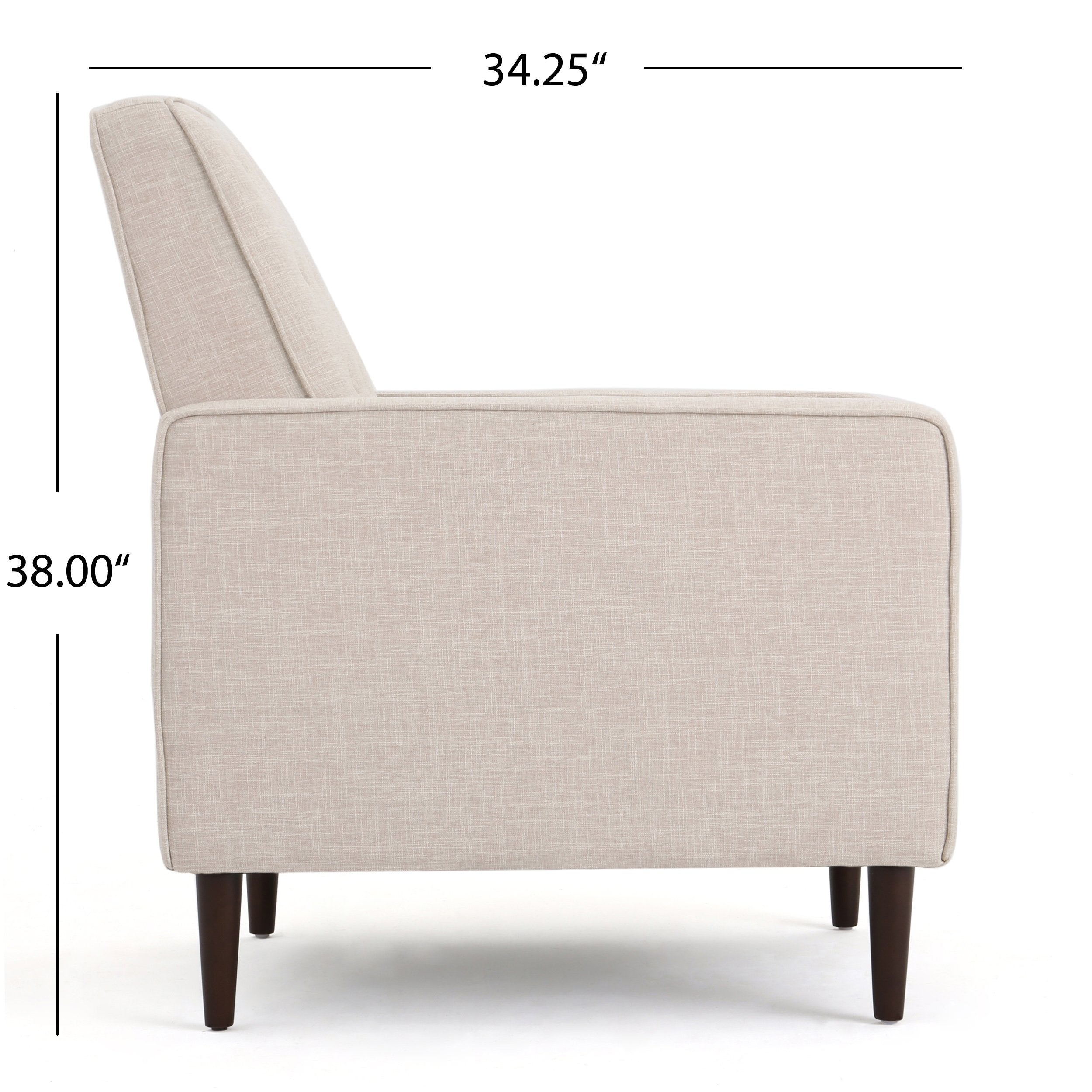 Gdfstudio Mid Century Modern Fabric Recliner (Set Of 2) (Cream)