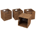 Foldable Storage Basket with Iron Wire Frame By Trademark Innovations (Set of 4)